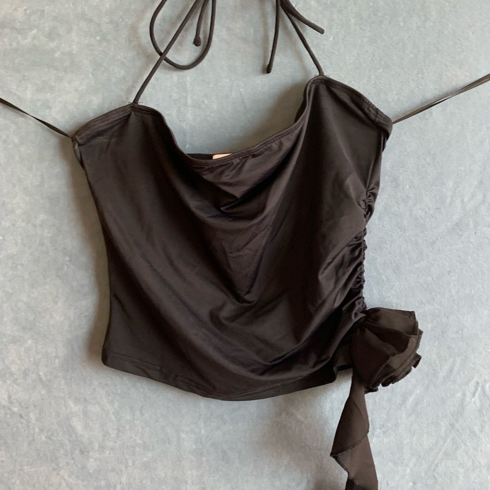 Princess Polly Black Ruched Tank‎ Top